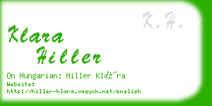 klara hiller business card